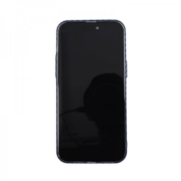 iPhone 14 Pro Max Cover Kulfibermønster Blå Grå