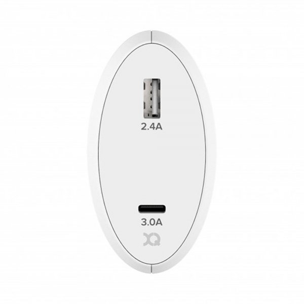 Xqisit Oplader 5.4A USB-A & USB-C 30W Hvid