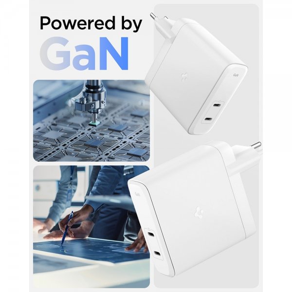 Spigen Oplader ArcStation Pro GaN Dobbeltport 140W Hvid