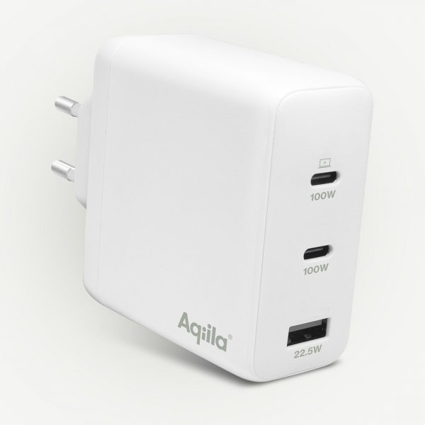 Aqiila Oplader Chargebird W120 GaN 120W Hvid
