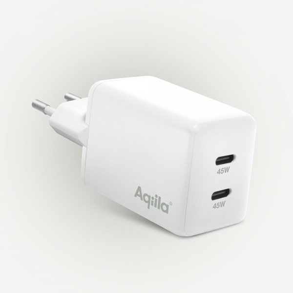 Aqiila Lader Chargebird W45 GaN 45W Hvid