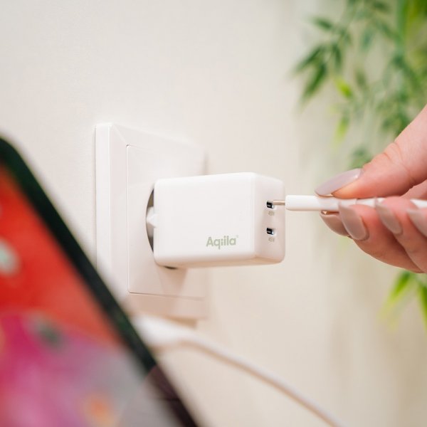 Aqiila Lader Chargebird W45 GaN 45W Hvid