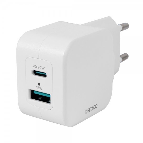 Deltaco Dual USB vægoplader