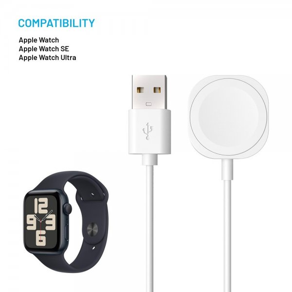 Fixed Lader til Apple Watch USB-A 1m
