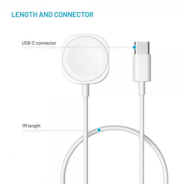 Fixed Oplader til Apple Watch USB-C 1m