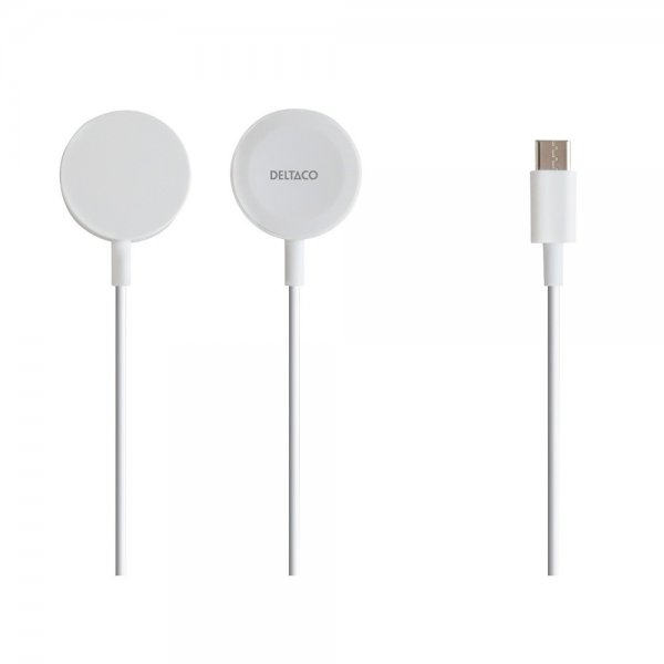 Deltaco Oplader til Apple Watch USB-C 1m Hvid