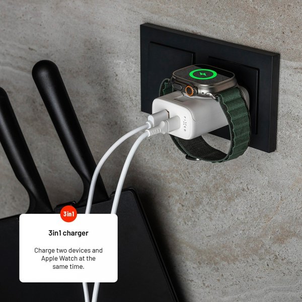 Fixed Oplader GaN 33W Apple Watch/USB-C/USB-A