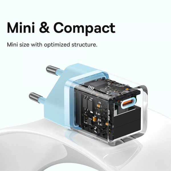 Baseus Oplader GaN5 Fast Charger Mini 30W Blå