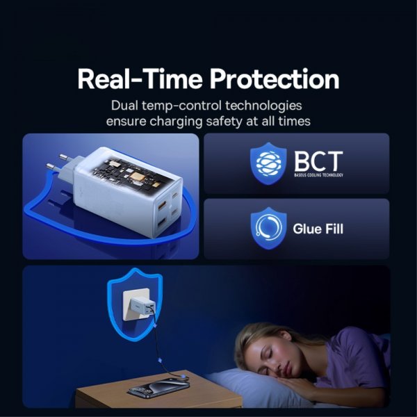 Baseus Oplader GaN6 Pro Fast Charger 100W Galaxy Blue