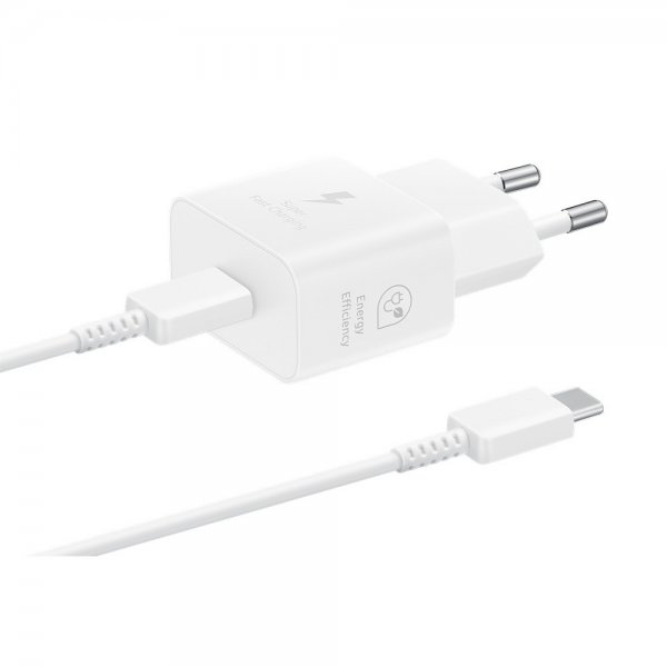 Samsung Original Oplader med Kabel 25W Strømadapter Hvid