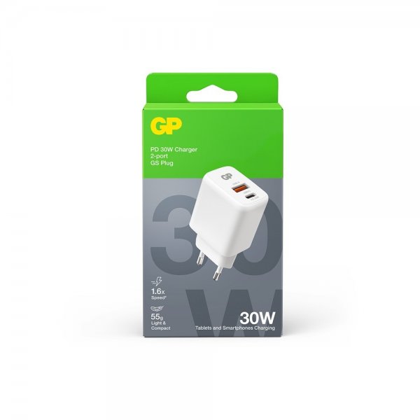 GP Oplader PD 30W USB-A + USB-C