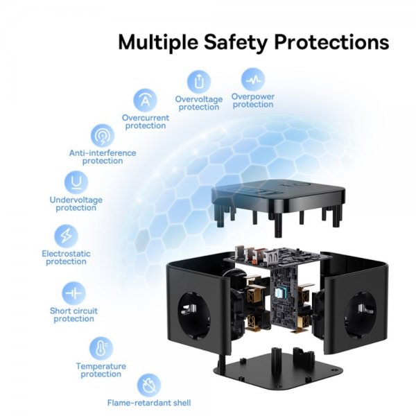 Baseus Oplader PowerCombo Cube PowerStrip 30W