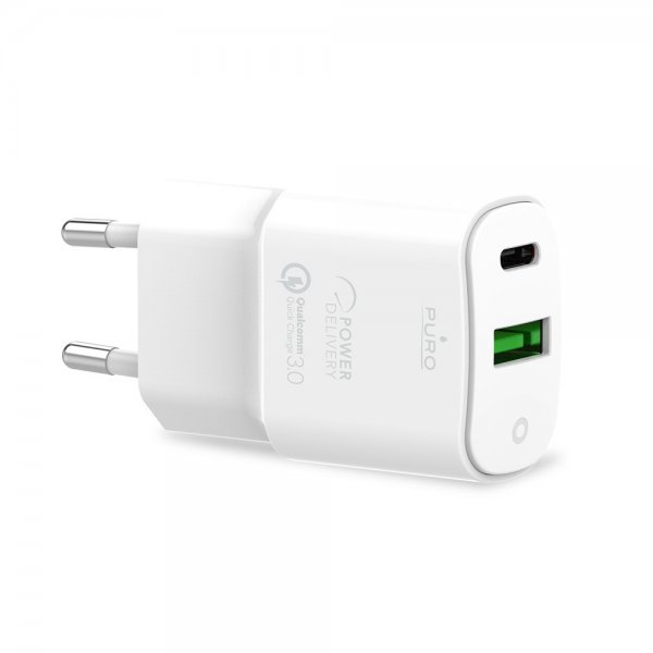 Puro Oplader USB-A + USB-C Vægoplader 20W