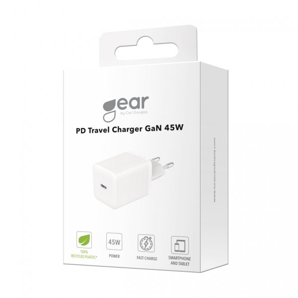Gear Oplader USB-C PD GaN 45W Hvid