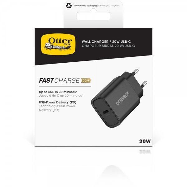 Otterbox Oplader Vægoplader 20W USB-C Sort