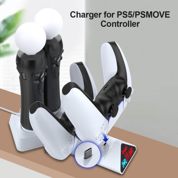 Ipega Opladerdock til PlayStation 5/Move Controller