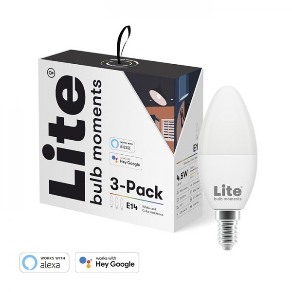 Lite bulb moments White & Color Ambience (RGB) E14 Lampe - 3-pak