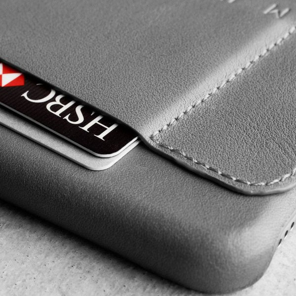 Mujjo iPhone 6/6S Plus Cover Full Leather Wallet Case Grå