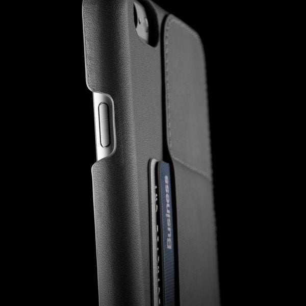 Mujjo iPhone 6/6S Plus Cover Full Leather Wallet Case Grå