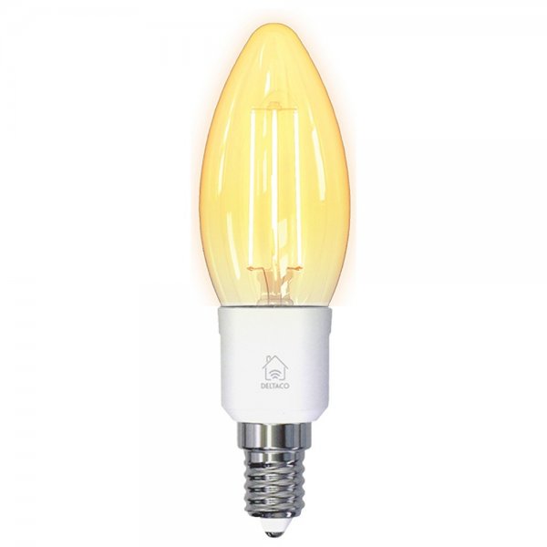 Deltaco Smart Home LED-pære Filament E14 WiFi 4.5W