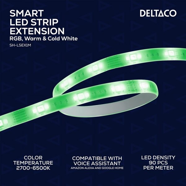 Deltaco Smart Home LED-list forlængelse RGB 6-ben 1m