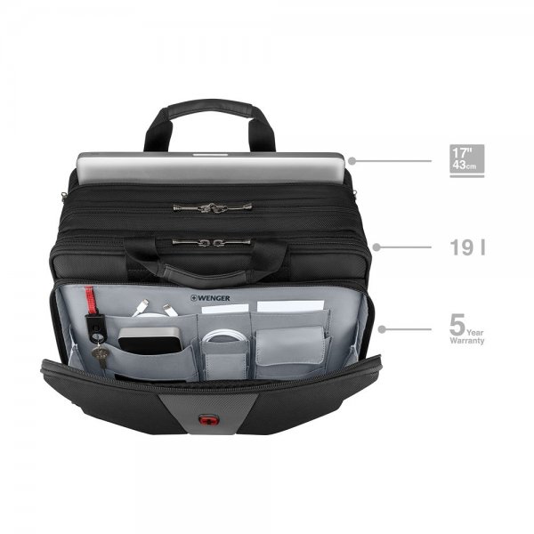 Wenger Legacy 17" Triple Gusset Computertaske Grå/Sort