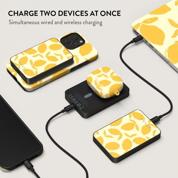 Burga Powerbank MagSafe 5000 mAh Lemon Tart Metallgrå