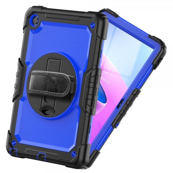 Lenovo Tab M10 Plus (3. Gen) TB125 TB128 Cover med rem og stativfunktion Blå Sort