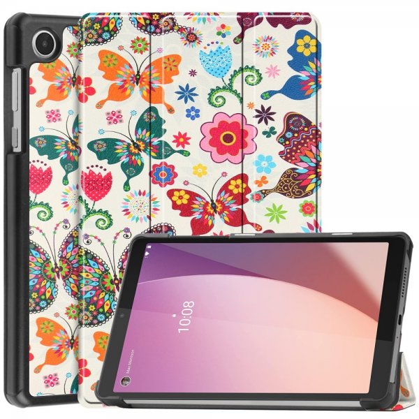 Lenovo Tab M8 (4. generation) TB300 Cover Motiv Farverige Sommerfugle