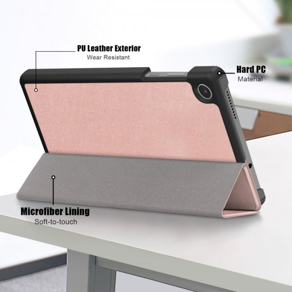 Lenovo Tab M8 (4. generation) TB300 Etui Tredobbelt Roseguld