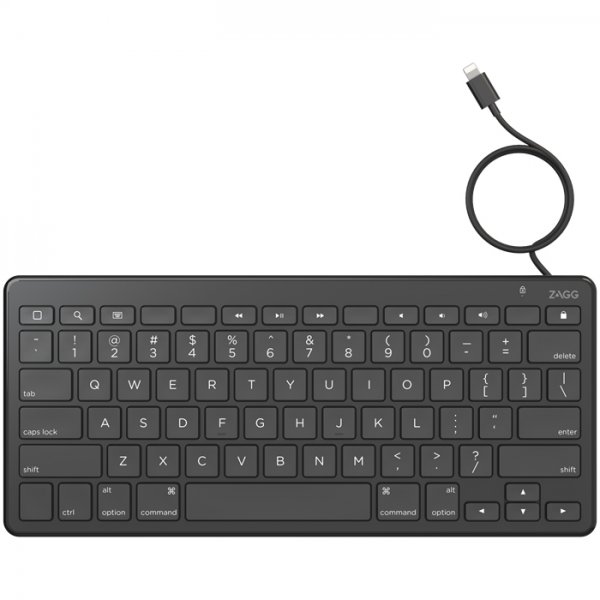 ZAGG Trådet Tastatur med Lightning-stik Nordisk Sort