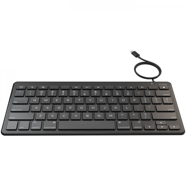 ZAGG Trådet Tastatur med Lightning-stik Nordisk Sort