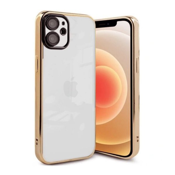 iPhone 12 Cover Glimmer Transparent Stødsikkert Guld
