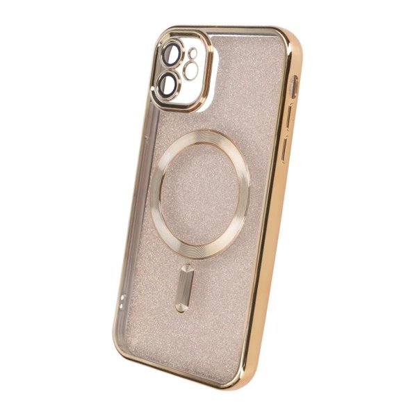 iPhone 11 Cover Glitter Transparent MagSafe Guld