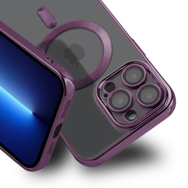iPhone 13 Pro Cover Glitter Gennemsigtig MagSafe Lilla
