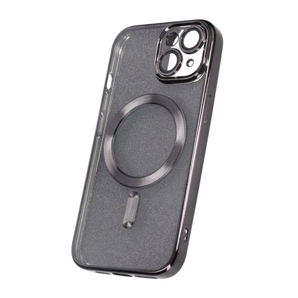 iPhone 14 Cover Glimmer Gennemsigtig MagSafe Sort