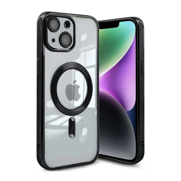 iPhone 14 Cover Glimmer Gennemsigtig MagSafe Sort