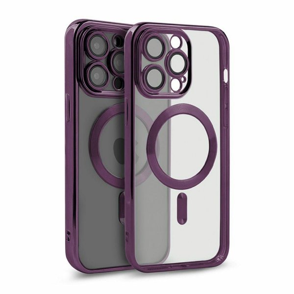 iPhone 15 Pro Max Cover Glitter Gennemsigtig MagSafe Lilla