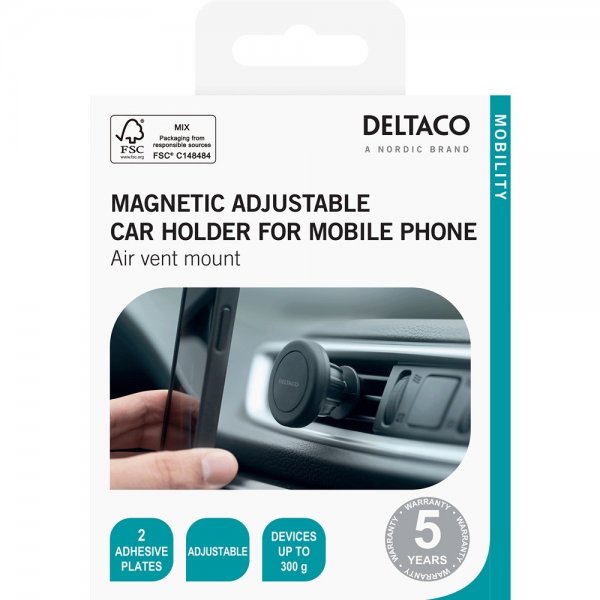 Deltaco magnetisk justerbar bilholder