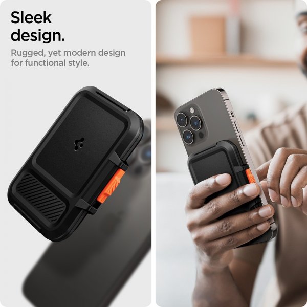 Spigen MagSafe Kortholder Lock Fit MagFit Sort