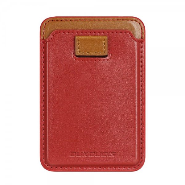 Dux Ducis MagSafe Kortholder Magnetic Leather Wallet Rød