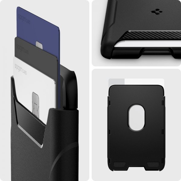 Spigen MagSafe Kortholder Rugged Armor 3 Cards MagFit Sort