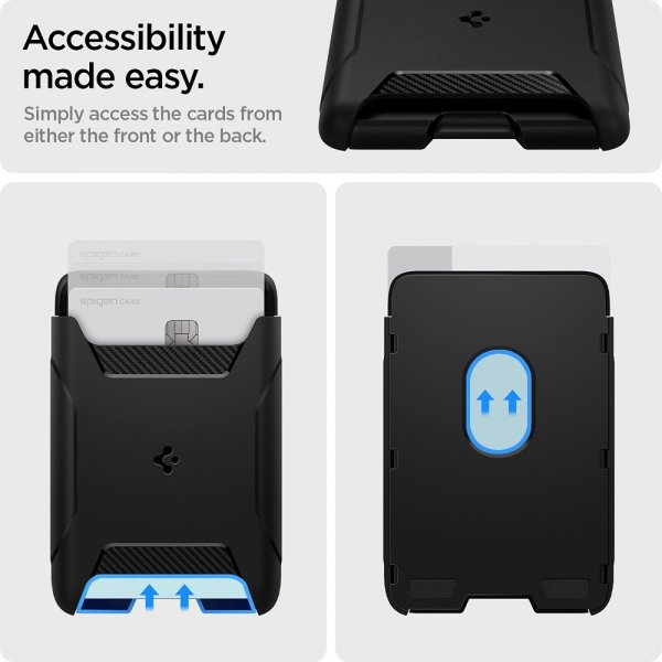Spigen MagSafe Kortholder Rugged Armor 3 Cards MagFit Sort