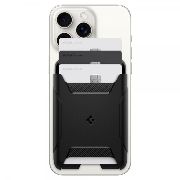 Spigen MagSafe Kortholder Rugged Armor 3 Cards MagFit Sort
