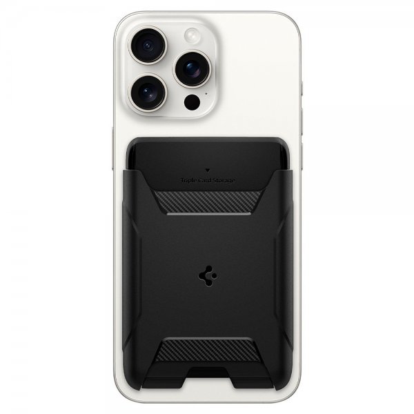 Spigen MagSafe Kortholder Rugged Armor 3 Cards MagFit Sort