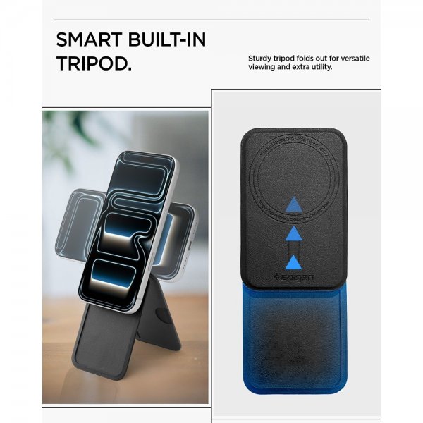 Spigen MagSafe Kortholder Slim Fold MagFit Tripod Sort