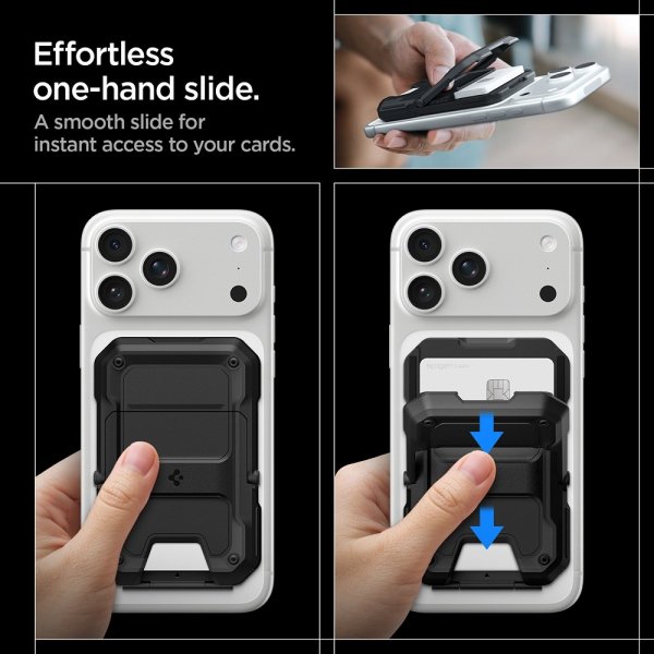 Spigen MagSafe Kortholder Tough Armor Pro MagFit Sort
