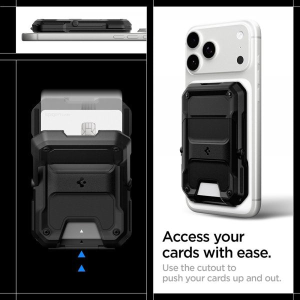 Spigen MagSafe Kortholder Tough Armor Pro MagFit Sort