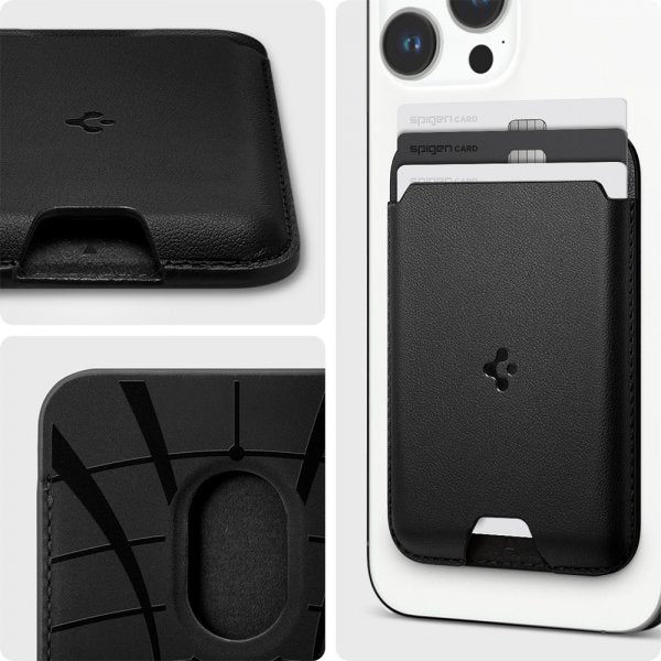 Spigen MagSafe kortholder Valentinus 3 Cards Holder MagFit Sort