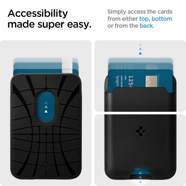Spigen MagSafe kortholder Valentinus 3 Cards Holder MagFit Sort